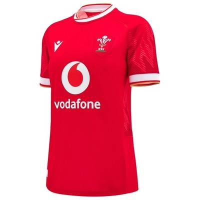 Wales WRU macron Rugby 6 Nations Damen Heim Trikot rot neu