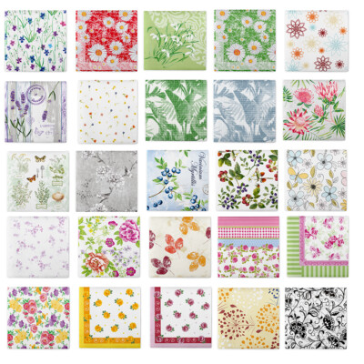 Servietten aus Airlaid (stoffähnlich) verschiedene Design Floral Blumen Flowers