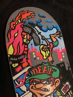RARE FLOCKED Andy Howell Molotov Kid New Deal Skateboard Deck