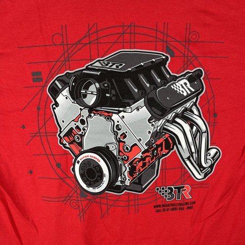 T shirt Brian Tooley Racing taglia grande grafica motore racing t motore gasolio - Foto 4 di 9