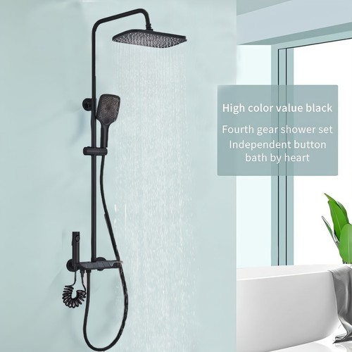 Bathroom Exposed 8"Rain Shower Faucet System Outdoor Shower Fixture Wall Mounted - Picture 165 of 287