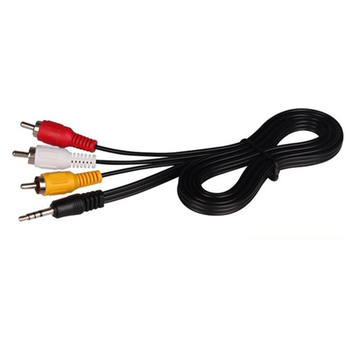 3.5MM Jack to 3 RCA Male Plug Adapter Audio Wire Cord Converter Video AV Cable - Picture 3 of 8