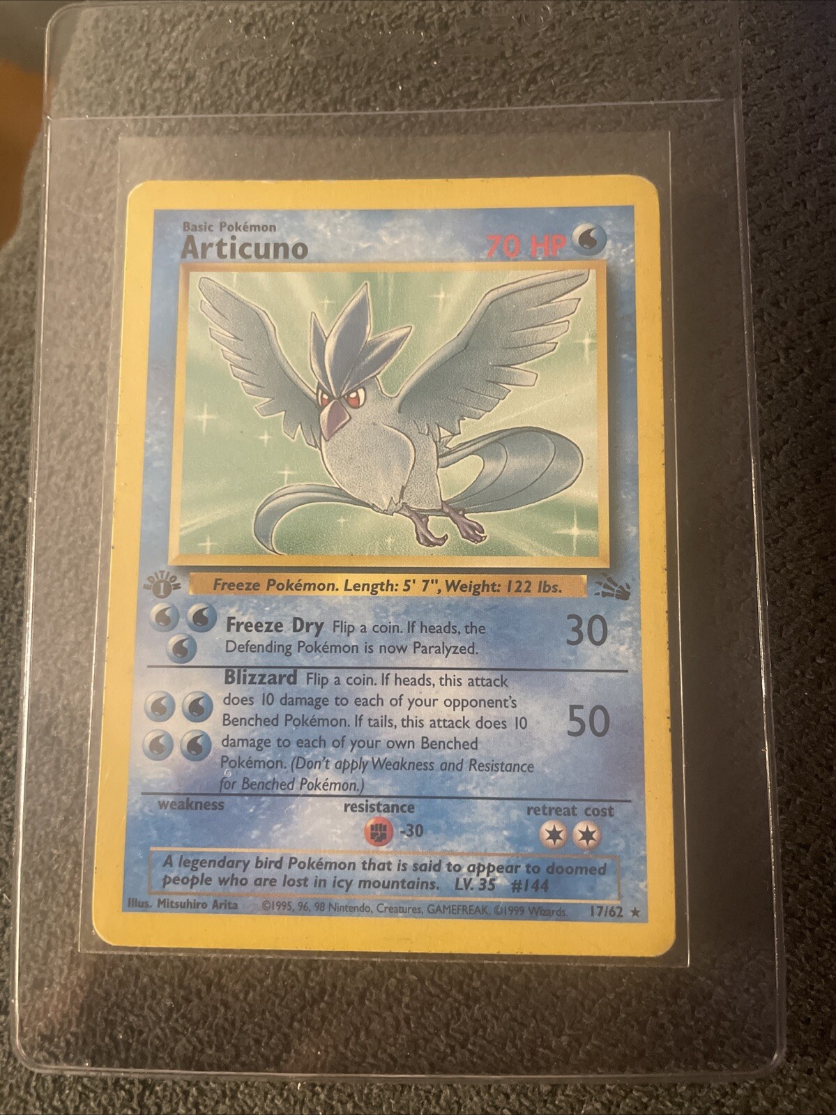 Pokemon TCG Articuno Fossil 17/62 1st Edition Non-Holo Rare NM