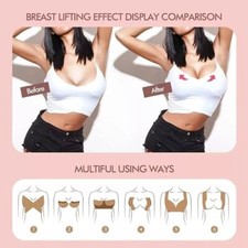 4x 7M Women Invisible Bra Boob Tape 4x Beige Nipple Cover Breast Lift Push Up