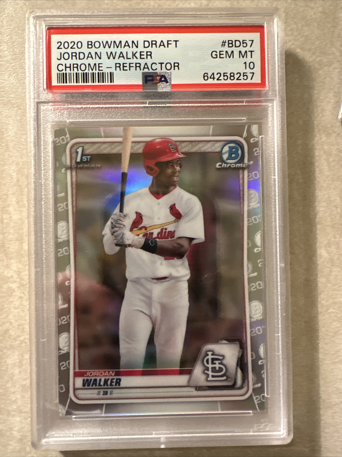 2020 Jordan Walker Bowman Draft Chrome 1st Refractor PSA 10 GEM MINT Rookie RC