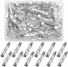100 Pcs Safety Catch Locking Pins Backs Safety Clasp Brooch Badge Bar Pin for DI