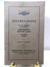 Original 1924 Chevrolet Superior Owners Instruction Manual Book Booklet Chevy