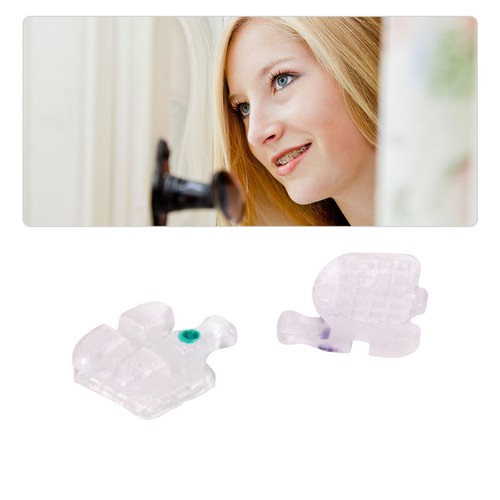 AZDENT Dental Orthodontic Ceramic Brackets Braces Roth.022 345 Hooks Marked - Picture 7 of 11