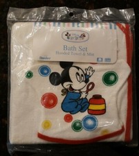 New Vintage Dundee Disney Babies Bath Set Hooded Towel  Mitt