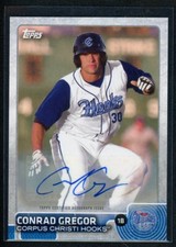 2015 Topps Pro Debut - Conrad Gregor - Autograph #13 Corpus Christi Hooks