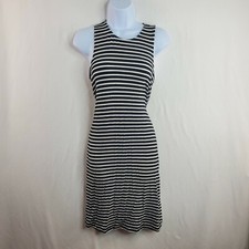OLD NAVY Women's Black/White Striped Sleeveless Stretch Dress Size S 