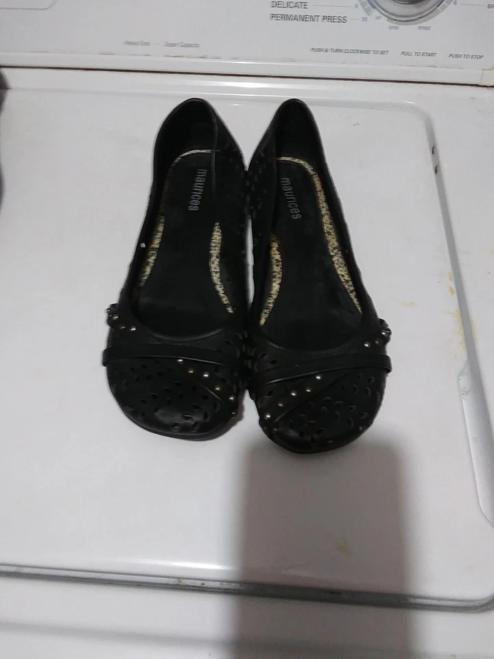 Maurices плоскостях женские туфли черный балет слипоны с ремешками с заклепками размер 7 М - Изображение 2 из 4