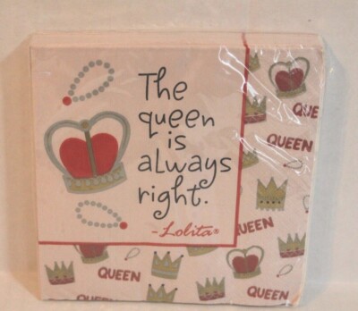 The Queen Is Always Right - Lolita Paper Beverage Cocktail Napkins 20-Pack NEW