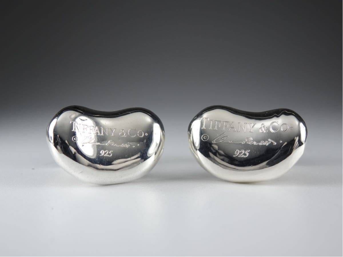 Tiffany Cufflinks SV925 Silver Elsa Peretti Bean Design Men's Jewelry