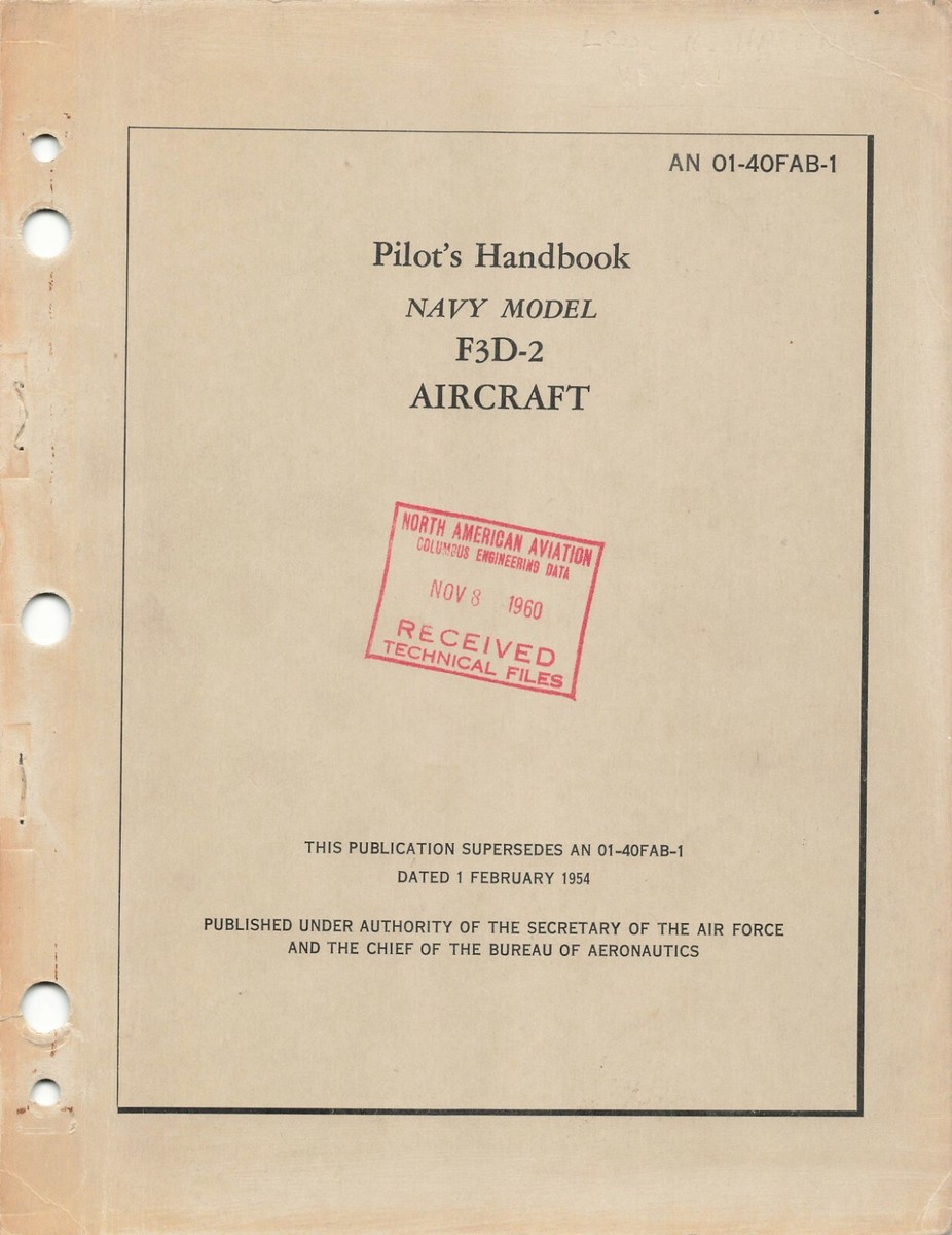 希少 1954年米空軍航空測量マニュアル Air Navigation 全2巻 F3D-2 Skyknight 1954 Pilots Handbook Flight Operating Inst's