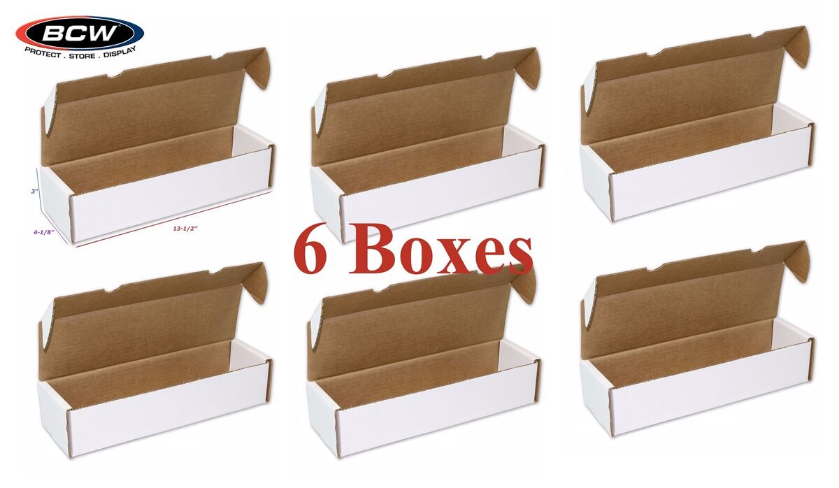 6 Stylish Colorful Cardboard Trading Card Storage Box Combo, Card