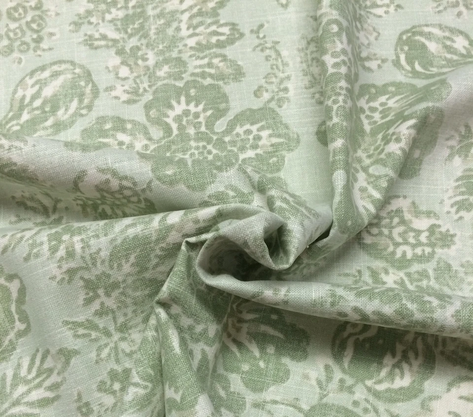 BRAEMORE KEEPSAKE JADE GREEN D4126 VINTAGE FLORAL LINEN FABRIC BY YARD 54"W - Image 4 of 4