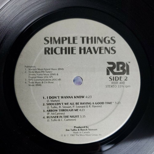 Richie Havens SIGNED AUTOGRAPHED Vinyl LP Simple Things 1987 NM - Imagen 6 de 6