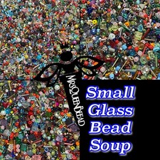 15oz 1-6mm SMALL Glass Bead Soup  Mixed Lot   Tiny Beads  Gorgeous Mix  15oz