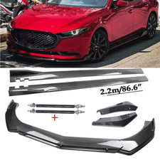 Carbon Fiber Front Bumper Lip Spoiler For Mazda 3 86.6inch Side Skirt Body Kits