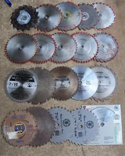 20 Craftsman Irwin 7-1/4", 8", Table Saw Blade LOT, Plywood 5/8