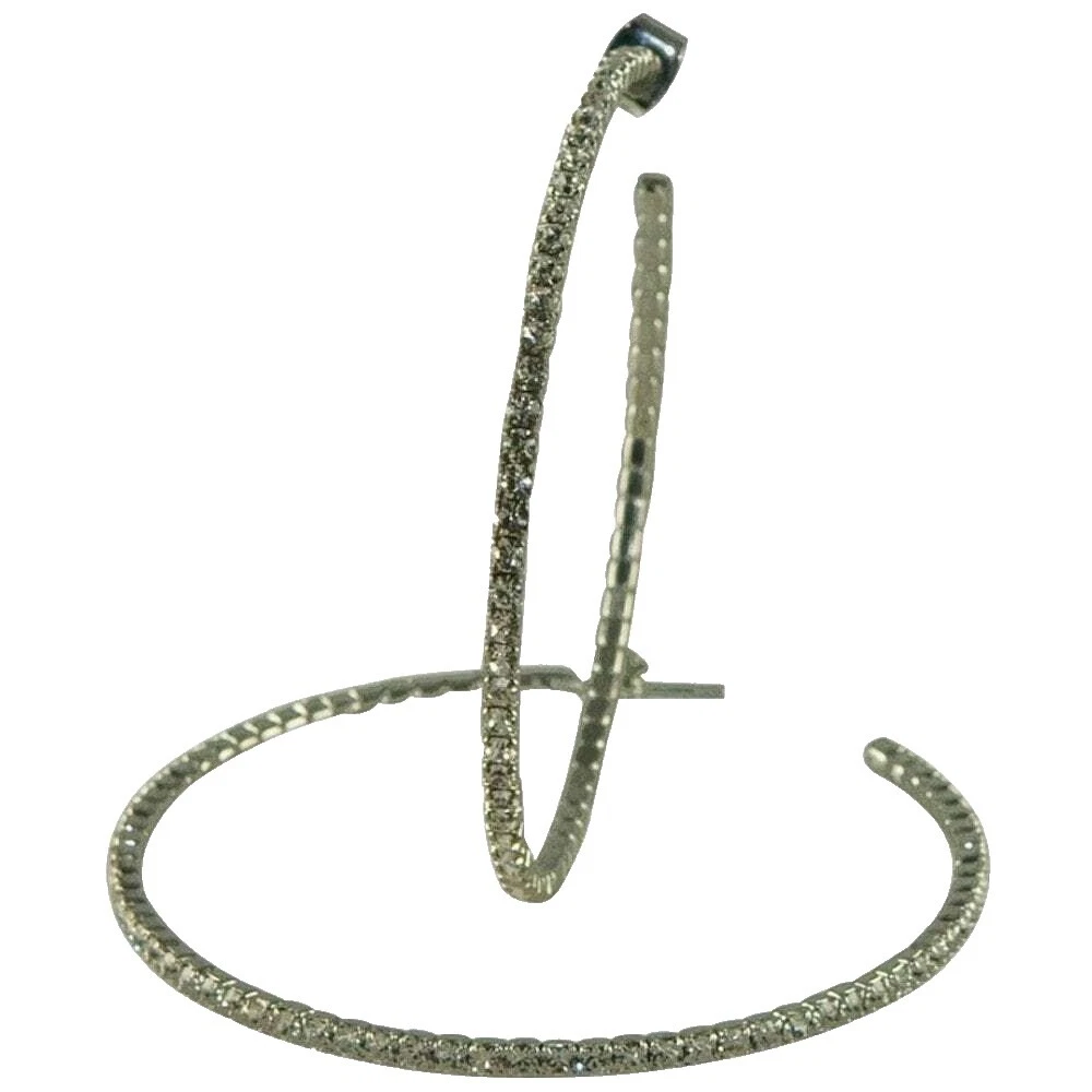 Brinco de Argola de Moda de Cristal Negro