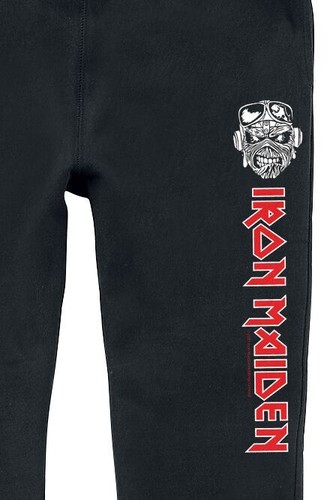 Black Kids Eddie Logo Iron Maiden Sweatpants Heavy Metal Band - Picture 2 of 2