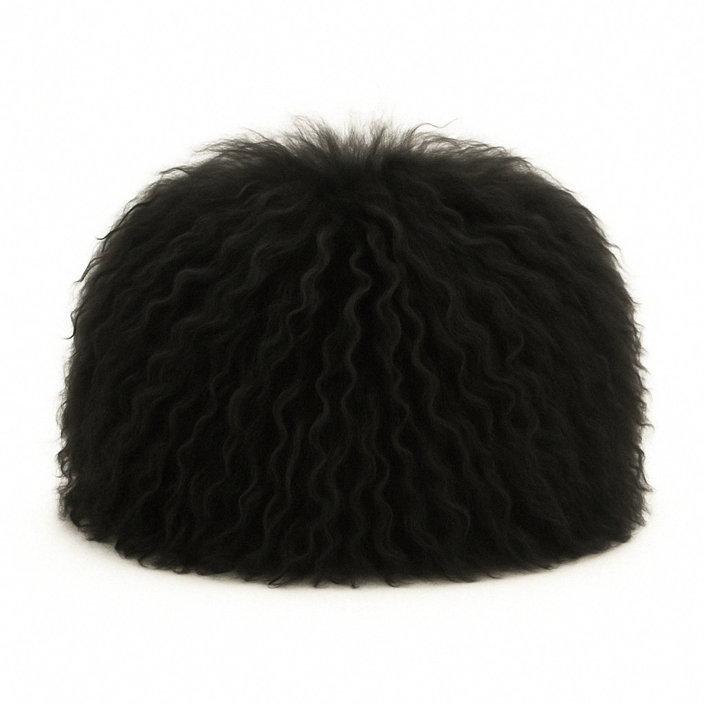 Black Papakha Hat | Handmade Sheepskin Wool Caucasian Traditional Hat