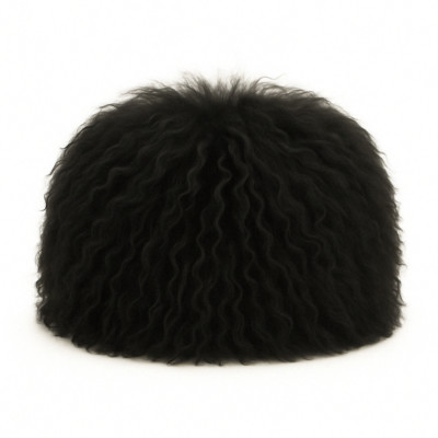 Sheepskin Papakha Women’s Hat Caucasus Hat - Black Sheepskin - Unisex - Handmade Leather  main image 4