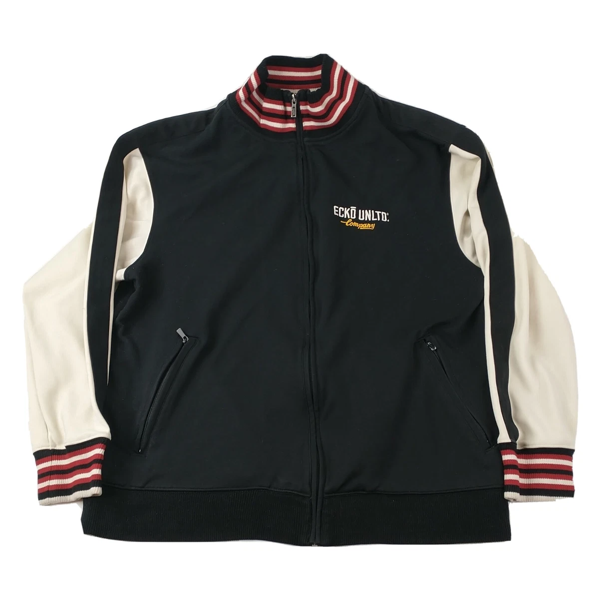 Men's Collared Varsity Jacket - Red/White / XL | mnml