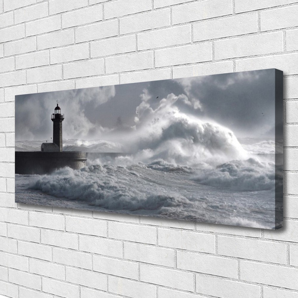 Tableau phare nature sur toile canvas premium 125x50cm décoration murale luxe