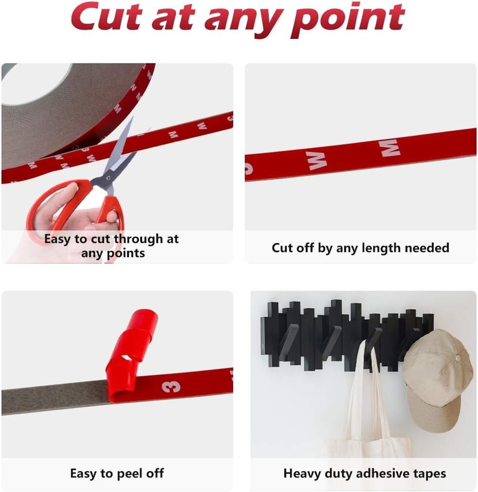 108 Ft Double Sided Tape,3M Mounting Adhesive Tape Heavy Duty, Foam