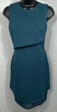 Women’s Dress Dark Blue/ Green UK8 Knee Length Dress Lace Side And Finish