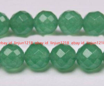 Wholesale Loose Green Jade Faceted Round Beads - 6mm, 8mm, 10mm, Or 15mm Sizes