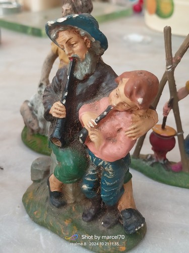 19 X STATUE PRESEPE GESSO ANNI 40/50 FIGURE - Foto 16 di 20