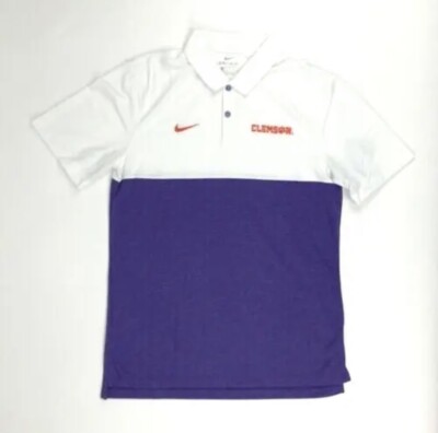 purple nike clemson polo
