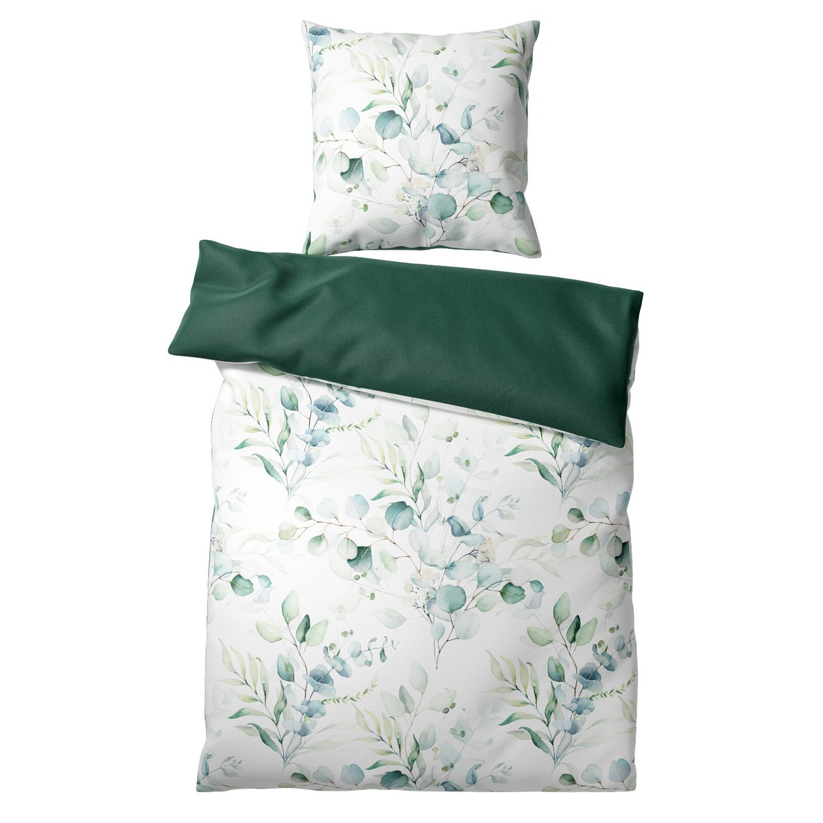 Betz Bettwäsche Set 100% Baumwolle – 2-teilig, Größe 135x200 Cm + 80x80 Cm, Mit Reißverschluss, Farbe Petrol