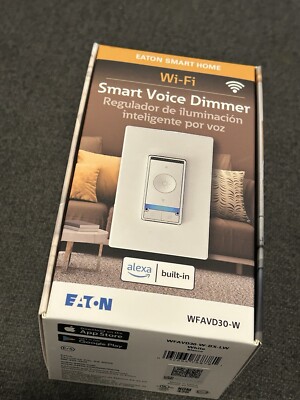 NEW Eaton WIFI Smart Voice Dimmer Alexa Built-in  White Finish WFAVD30-W-BX-LW
