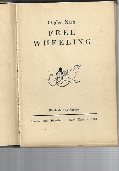 Ogden Nash Free Wheeling Hardcover Fourth Printing 1931 Very RARE