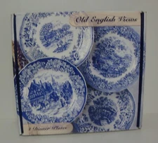 Home Essentials OLD ENGLISH VIEWS Dinner Plates SET OF FOUR  MINT IN BOX