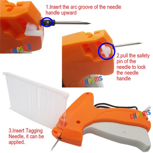 CLOTHING PRICE LABEL TAGGING TAG TAGGER GUN WITH 1000 BARBS. #8S+1000 PINS - Picture 2 of 6