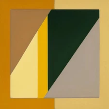 Medium Abstract Painting 2x2 ft. Post-Modernism Geometric Demrin OOAK NEW