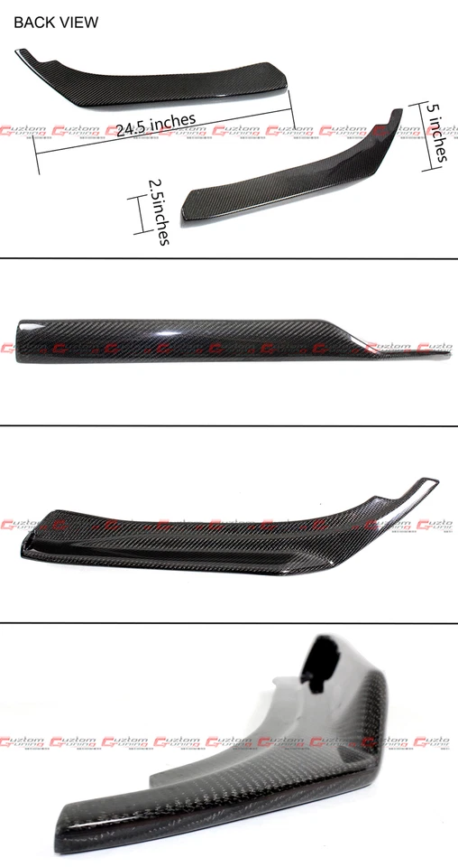 Parachoques trasero de fibra de carbono real divisores de esquina laterales para Infiniti Q50 2014-2024 Foto 3 de 4