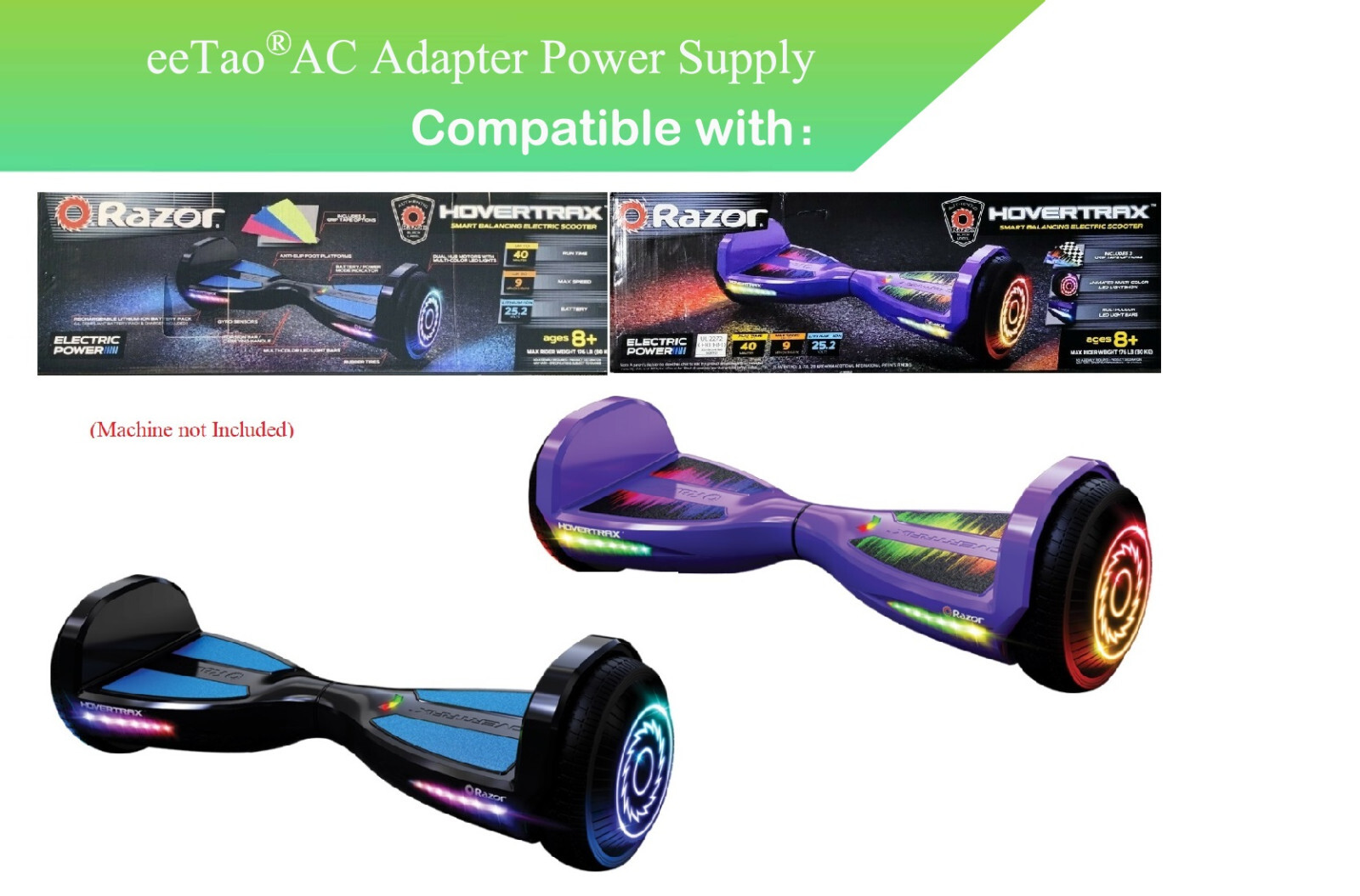 Skate Eléctrico Hoverboard Razor Hovertrax Negro