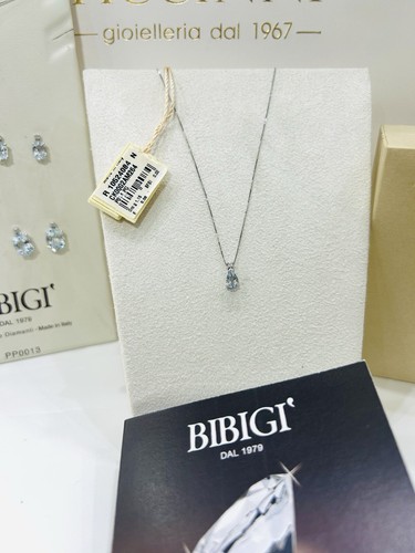 Collana Necklace Gold 18 Kt Oro Bianco Con Acquamarina E Diamanti Diamond - Imagen 2 de 14
