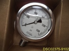Noshok 25-500-1500 1/4" NPT Bottom Conn. Stainless Steel Gauge 2.5" diameter