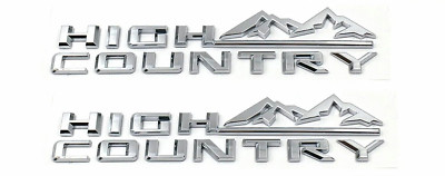2PCS Front Fender Chrome High Country Emblems Badge Fit For 2019-23 Silverado