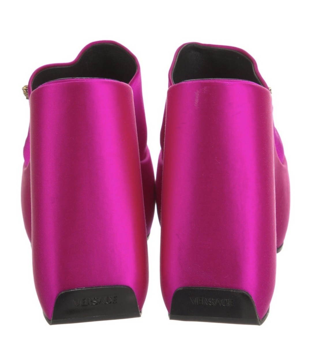 Versace Satin Hot Pink Slides Size Platform Sandals ITALY, Size 37.5 | eBay
