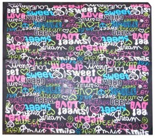 Sweet Dream Love Graffiti Black 22"x22" 100 Cotton Bandanna