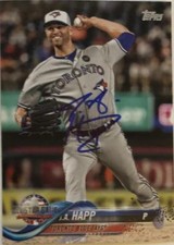 JA Happ Autographed 2018 Topps Update Blue Jays All-Star #US66